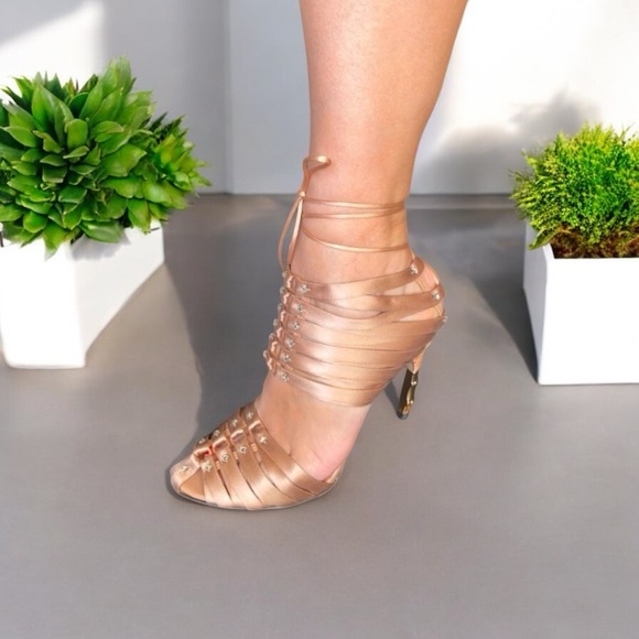 Tom Ford for Gucci iconic runway corset satin bamboo heels Sz. 7.5B - Picture 6 of 15